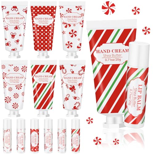 Leelosp Christmas Hand Cream & Lip Balm Gift Set - 12 Piece Holiday Bulk Pack