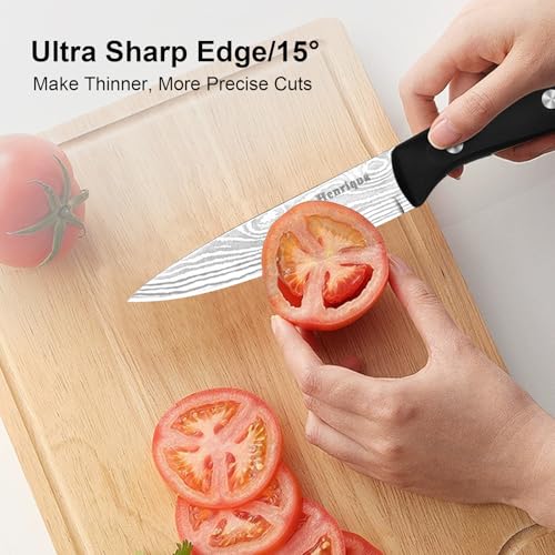 Henriqua 3-Piece Chef Knife Set with Covers - Ultra Sharp Stainless Steel