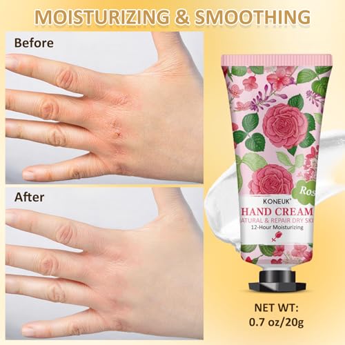 KONEUK 8-Pack Mini Hand Cream Set for Dry Cracked Hands