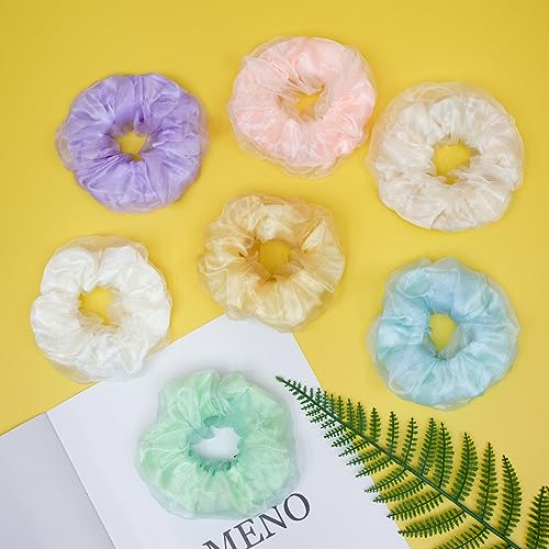 MUYANN Multi-Colored Light Up Scrunchies - Glow in the Dark Hair Ties (9pcs)