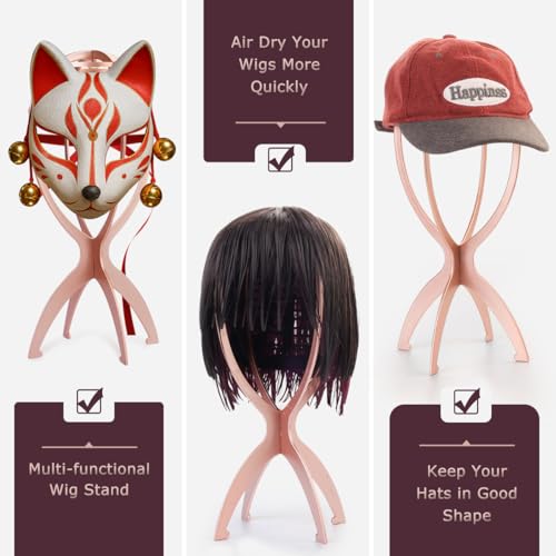 Dreamlover 14.2 Inch Wig Stand - Rose Gold Finish, Pack of 3