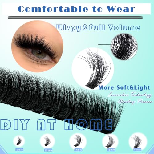 50D & 60D D Curl Eyelash Clusters - 280pcs DIY Individual Lashes