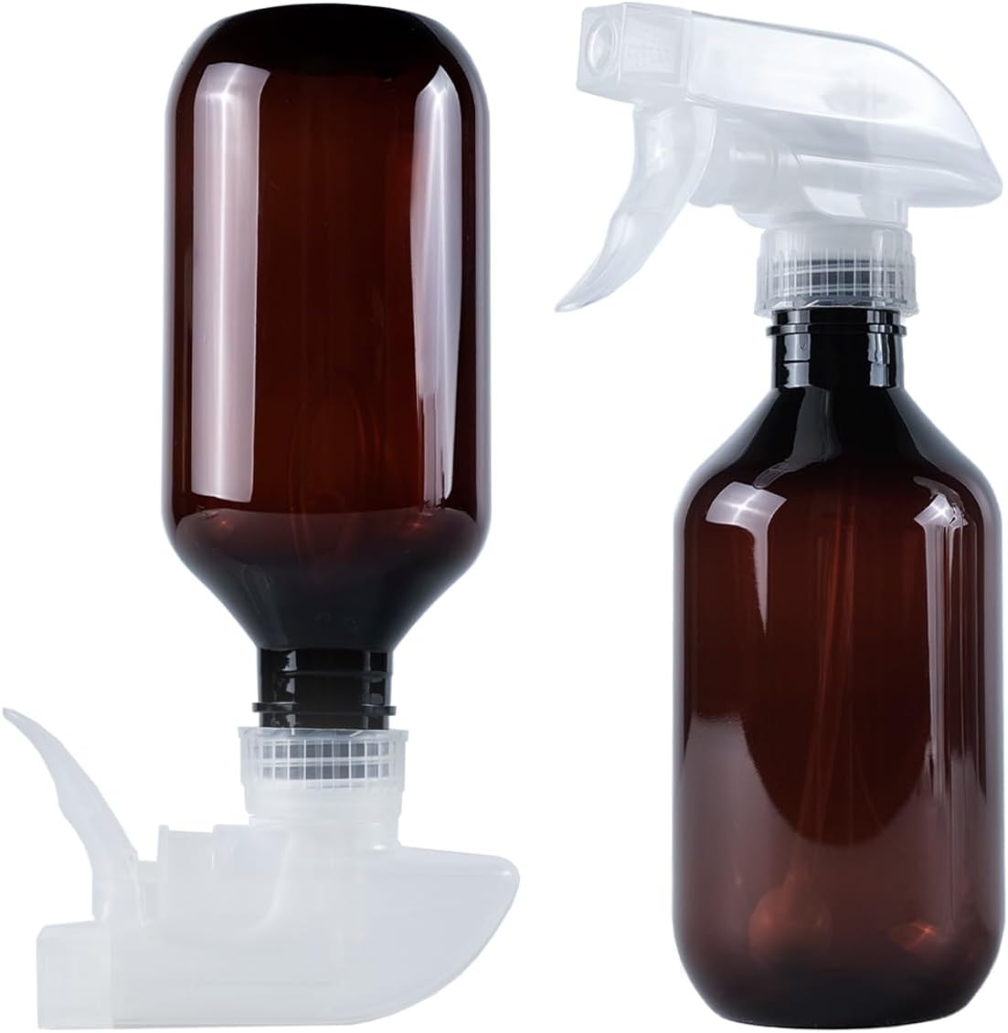 360° Spray Bottles - 10 oz Adjustable Nozzle Containers for Hair, Cleaning, BBQ & Plants | 2 Pack Clear