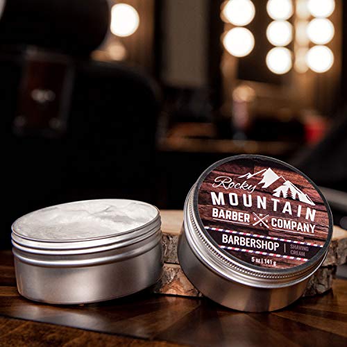 Rocky Mountain Barber Company Shaving Cream for Men 5oz Thick Lather Classic Scent Water-Based