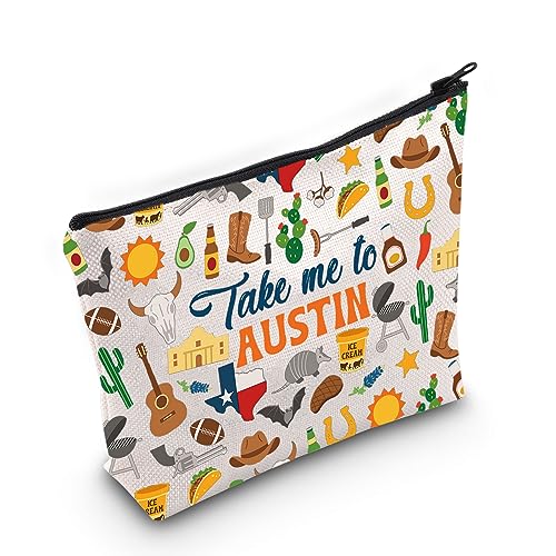 WZMPA Take AUSTIN Texas Trip Cosmetic Bag - Travel Gift Zipper Pouch
