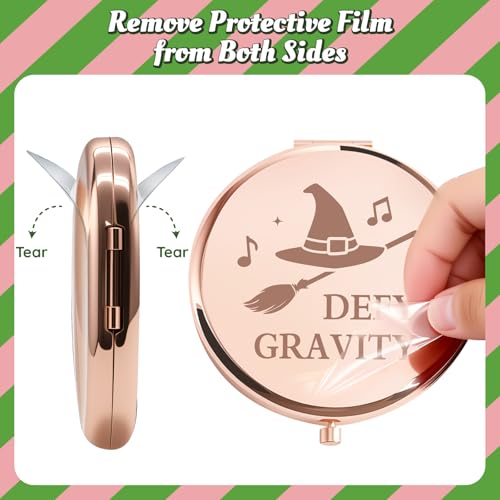 2-Piece Witch Pocket Mirror Set - Rose Gold Compact Makeup Mirror