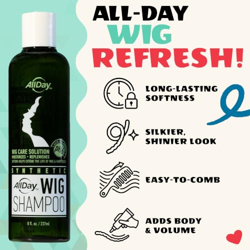 AllDay Locks Synthetic Wig Shampoo with Conditioner & Detangler - 8 Oz