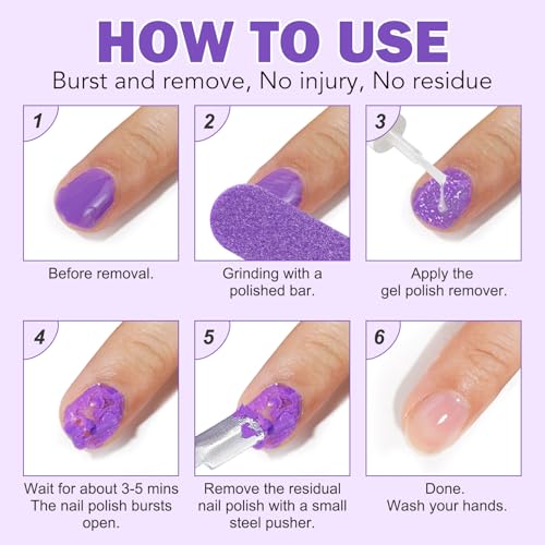HUALIJIA Gel Nail Polish Remover Kit – Fast, Easy, No Soaking