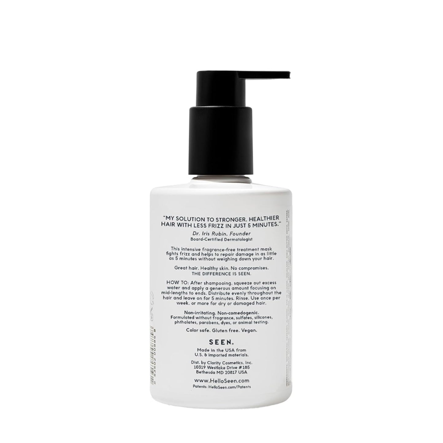 Frizz Control Treatment Mask - Fragrance-Free Repair for Stronger, Smoother Hair | Safe for Sensitive Skin