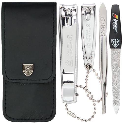 3 Swords Germany Black 4-Piece Manicure Pedicure Grooming Kit