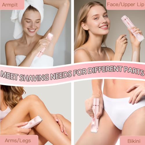 ZIOU Pink Bikini Trimmer for Women - 2-in-1 Electric Razor