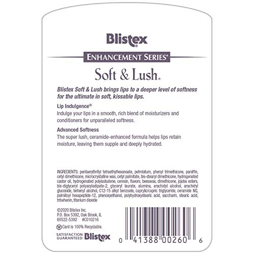 Blistex Soft & Lush Lip Protectant Tube - Hydrating Lip Balm (Pack of 3)