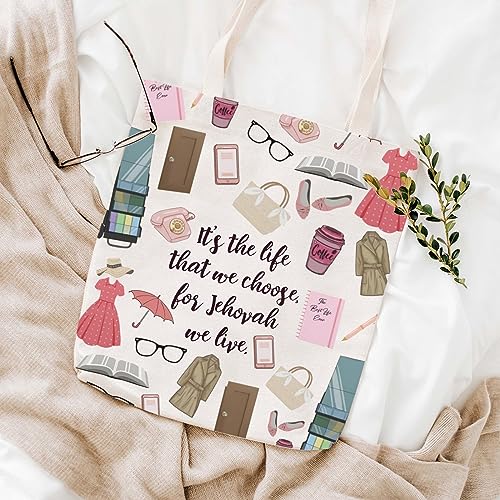 WCGXKO We Live Tote - Jehovah Witness Gift Canvas Shopping Bag