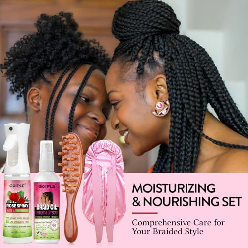 Goiple Rose Water Spray for Hair 4pcs - Refreshing Loc & Braid Moisturizer