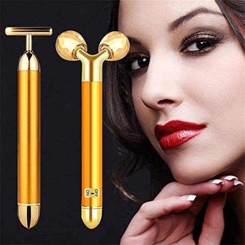 DANGSHAN 2-in-1 Electric Face Massager Kit with 3D & T-Shaped Rollers