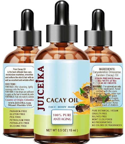 Juiceika 100% Pure Cacay Oil - Virgin Cold-Pressed Facial & Body Oil 15ml