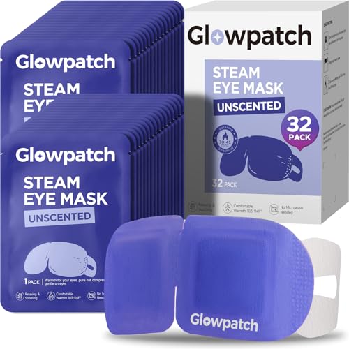 Glowpatch 32 Pack Self-Heating Steam Eye Masks for Dry Eye Relief