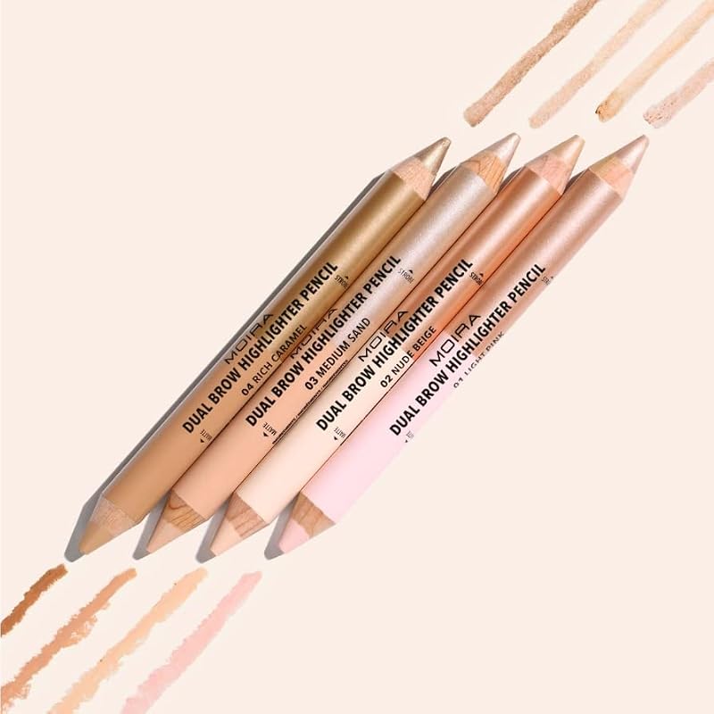 Moira Dual Brow Highlighter Pencil - Nude Beige, Vegan & Cruelty-Free