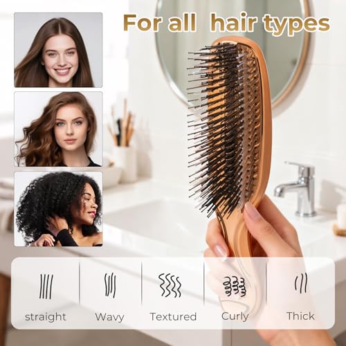 KSYN KO-KO Rose Gold Hair Brush for Women - Detangling & Scalp Massage