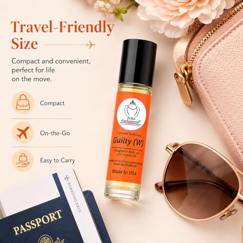 Zeka Parfumerie Travel Size Fragrance Body Oil Roll-On - Guilty Inspired, 1/3 oz