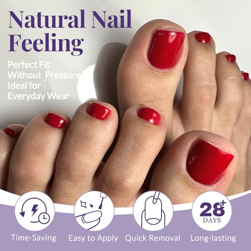AddFavor Matte Toe Nail Tips - Half Cover Square Soft Gel Fake Toenails, 600pcs Clear