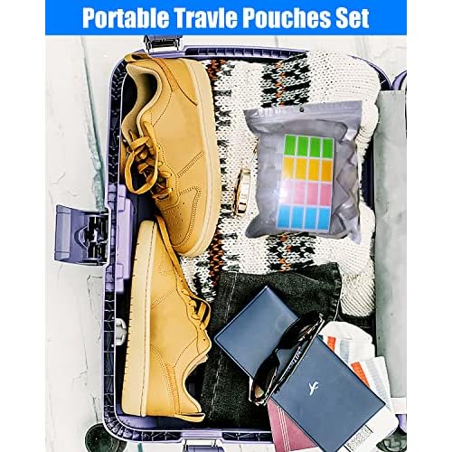 SEQUHITKU 17 Pack Travel Pouches for Toiletries,TSA Approved,Travel Size Portable Containers,Stand Up Pouch,Refillable Travel Accessories for Shampoo Conditioner Lotion Soap Liquids (B-17pcs)