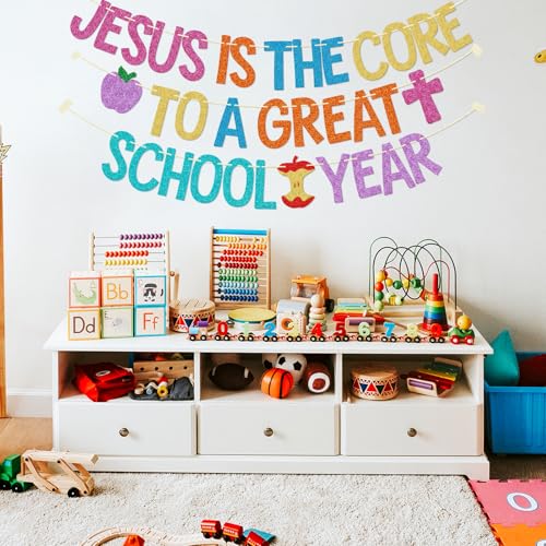 Jesus Is the Core to a Great School Year Banner | Christian Classroom Decor