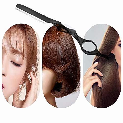 Black Hair Thinning Razor Set with Replacement Blades for Salon & Home Use