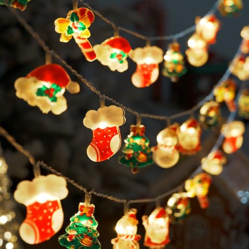 20 LED Christmas String Lights with 8 Modes - Battery Operated Fairy Lights