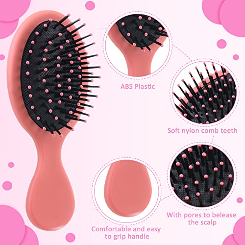 Sawysine 14-Piece Mini Detangler Hair Brush Set with Gentle Bristles, Classic Colors