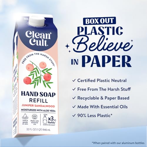 Cleancult Juniper Sandalwood Liquid Hand Soap Refill - 32 oz