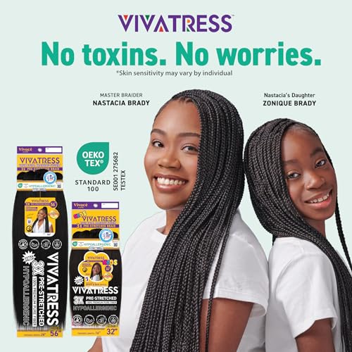 VIVACE Pre-Stretched Braiding Hair 56" - Lightweight Soft Yaki Synthetic Fiber 27/30/613 Blend