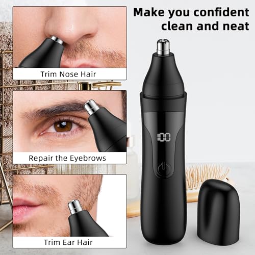 SESATOOK Rechargeable Nose Hair Trimmer - Painless Ear & Eyebrow Grooming