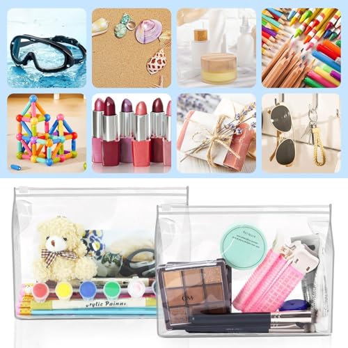 BadenBach 24 Pcs Clear Makeup Bags, 7.9" x 5.9" x 2" PVC Organizer