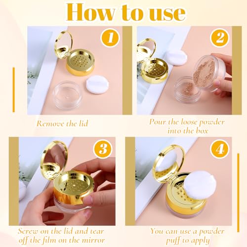 6G Refillable Powder Container with Puff & Mirror - Travel Size