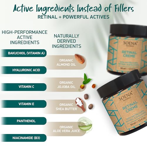 Soena Retinal Face Cream with Bakuchiol & Hyaluronic Acid - Anti-Aging