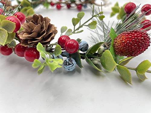 Handmade Christmas Flower Crown Wreath for Women - Berry Garland Headpiece