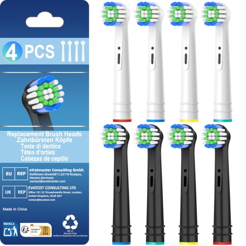 Replacement Oral B Pro 1000/Smart 1500 Brush Heads - 8 Color-Coded Medium-Firm Multi-Pack