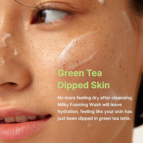 BY WISHTREND Green Tea & Enzyme Milky Foaming Wash 140g – Pore Cleansing