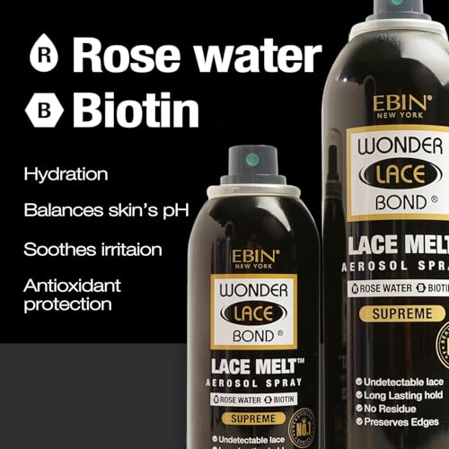 EBIN NEW YORK Wonder Lace Bond Melt Aerosol Spray, Extra Firm Hold, 6.08 Oz