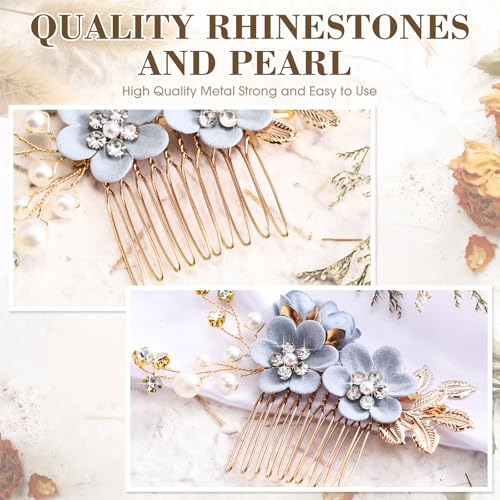 Crystal Pearl Wedding Hair Comb & Pins Set - 5 Pieces