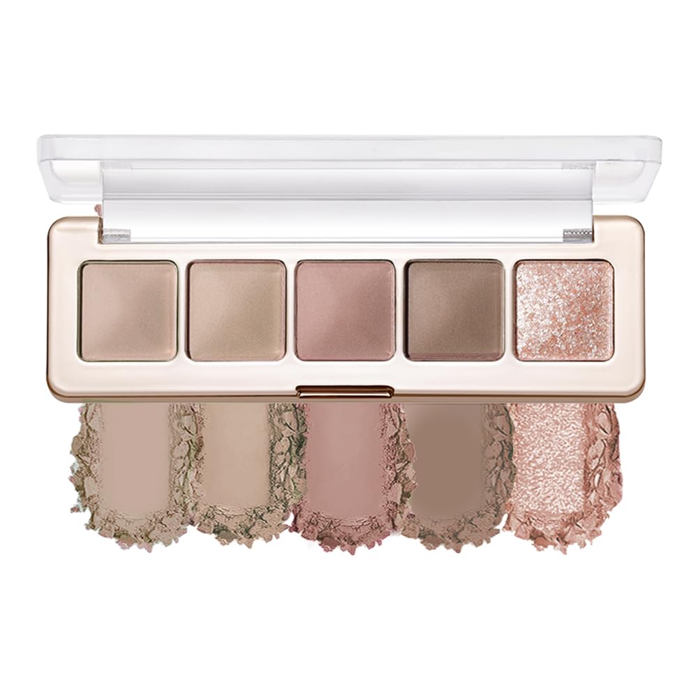Warm Neutral Nude Eyeshadow Palette - Matte & Shimmer, High Pigment | Mini Everyday Makeup for All Eye Colors