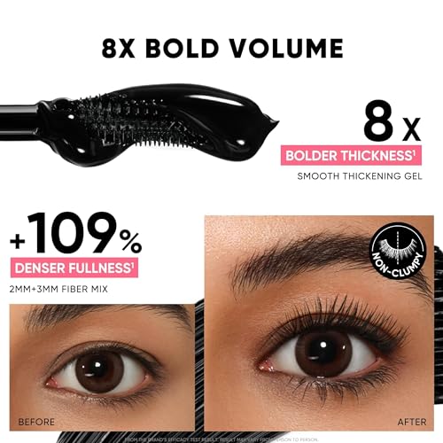 JUDYDOLL Waterproof Volumizing Mascara - Long-Lasting, Smudge-Proof, Clump-Free Black Lash Enhancer with Squalane