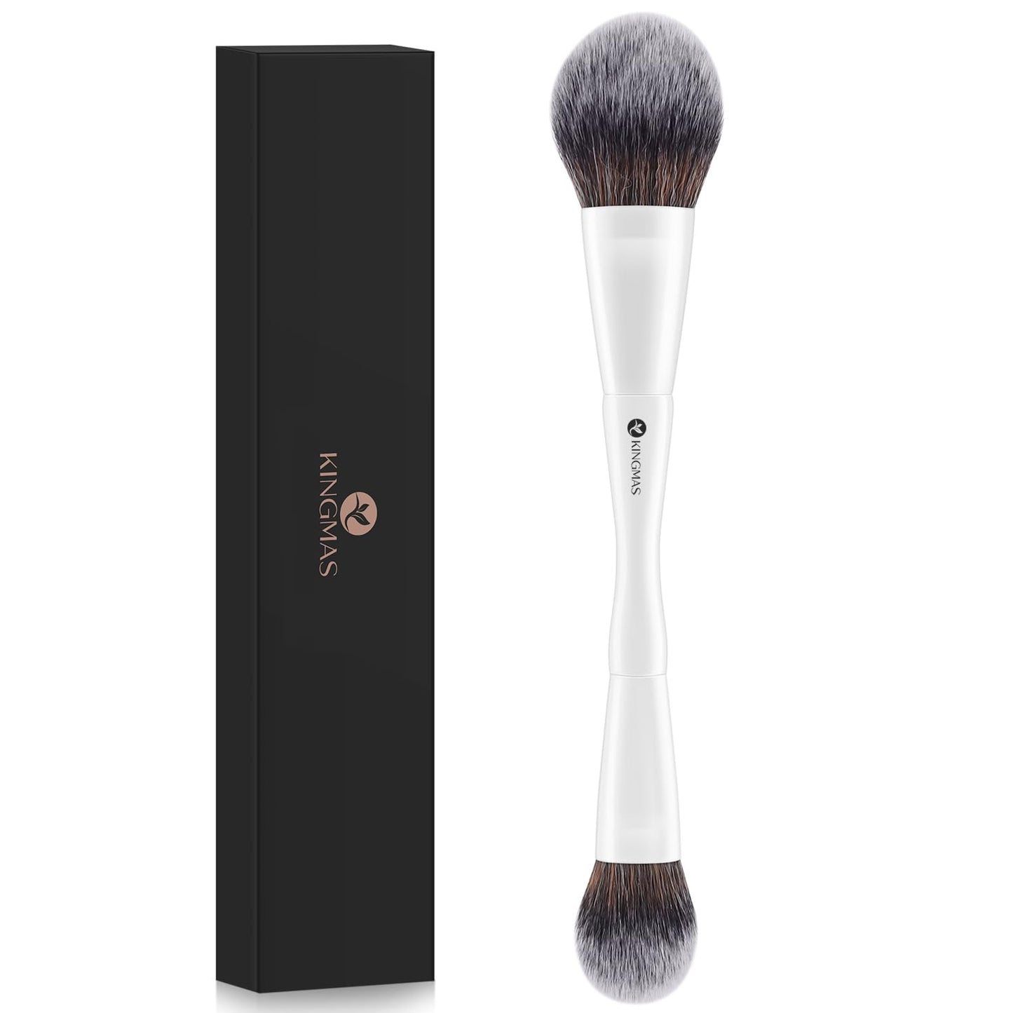 3-Piece Foundation Makeup Brush Set - Double-Ended Kabuki & Contour Brushes for Liquid, Cream, Powder | Versatile Face Makeup Tools