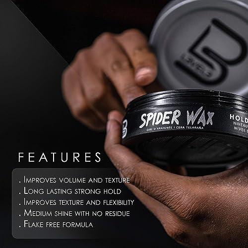 L3 Spider Hair Wax for Men - Strong Hold Fiber Texture 5 oz Pack of 2