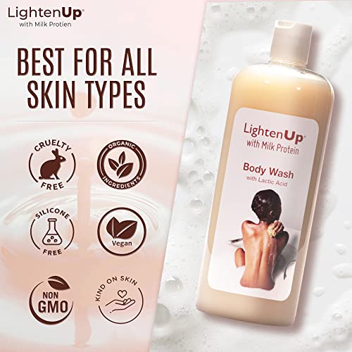OMIC Lighten-Up Lactic Acid Body Wash - Exfoliating Shower Gel 33.8 fl oz