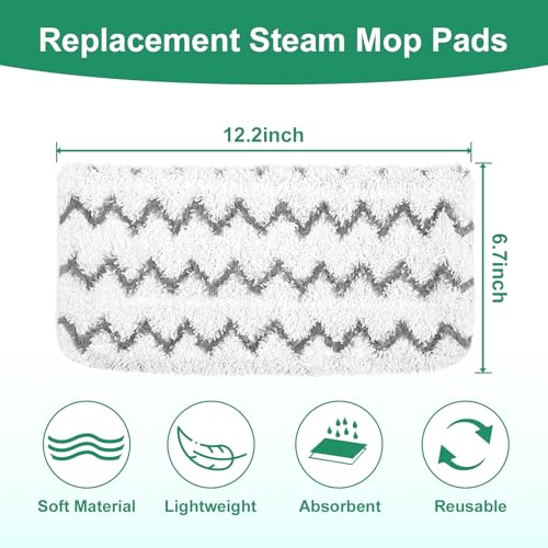 4-Pack Shark Steam Mop Replacement Pads, Microfiber & Reusable