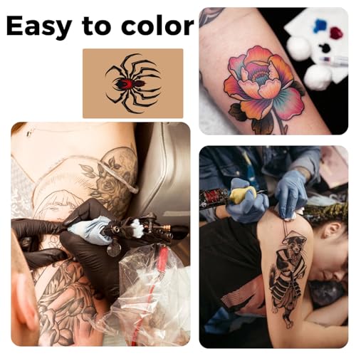 30 Pack Realistic Fake Skin for Tattoo Practice - 8"x6" Complexion Sheets