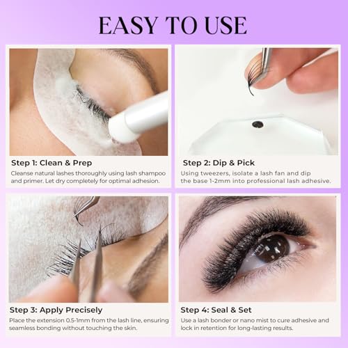 SAIGON LASH 10D Premade Loose Fans Lash Extensions - Black C Curl 16mm
