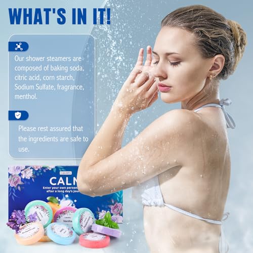 CalmNFiz Aromatherapy Shower Steamers 8 Pack - Relaxing Self Care Gift Set